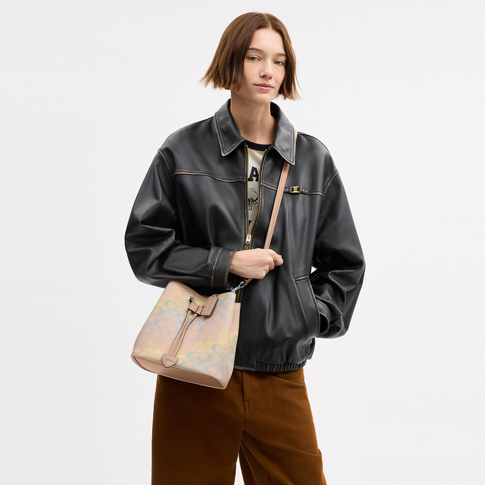 Coach Outlet Rowan Bucket Bag In Rainbow Signature Canvas